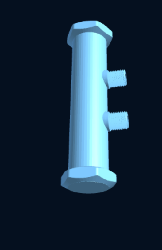 3D-printed parametric BSP manifold body with side outlets by MarineLab3D