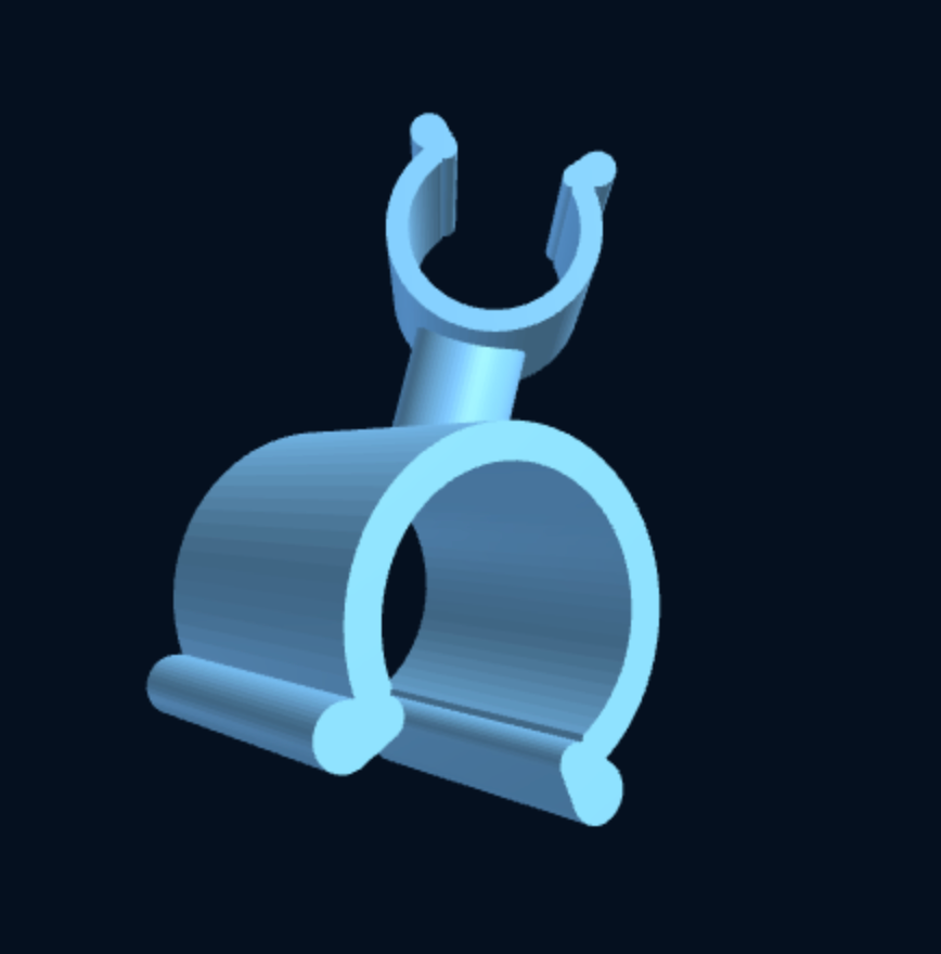 3D-printed double C-clip swivel hook