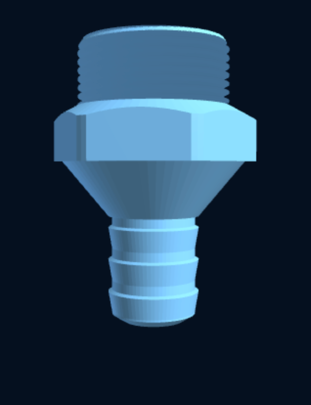 BSP Hose Barb Fitting — Parametric (3D Print) — foto 2