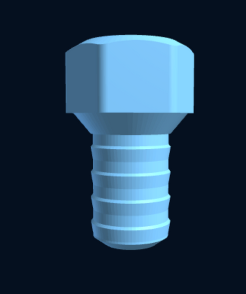 3D-printed BSP female hose barb fitting