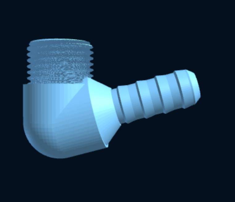 Elbow — BSP Male × Hose Barb — Parametric (3D Print) — foto 3