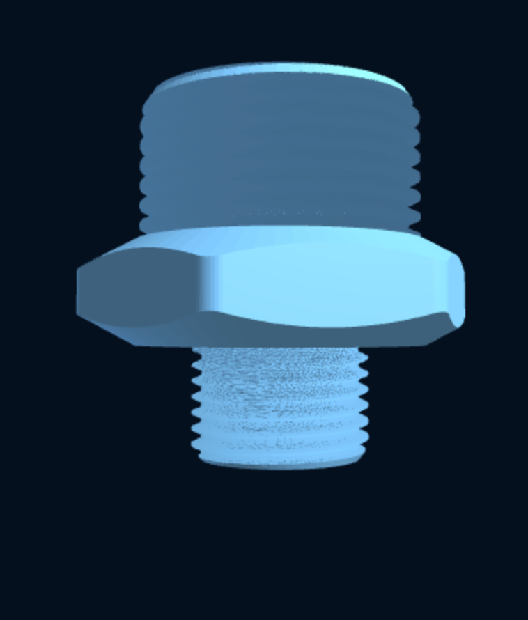 BSP Hex Nipple (Double Male) — Parametric (3D Print) — foto 2