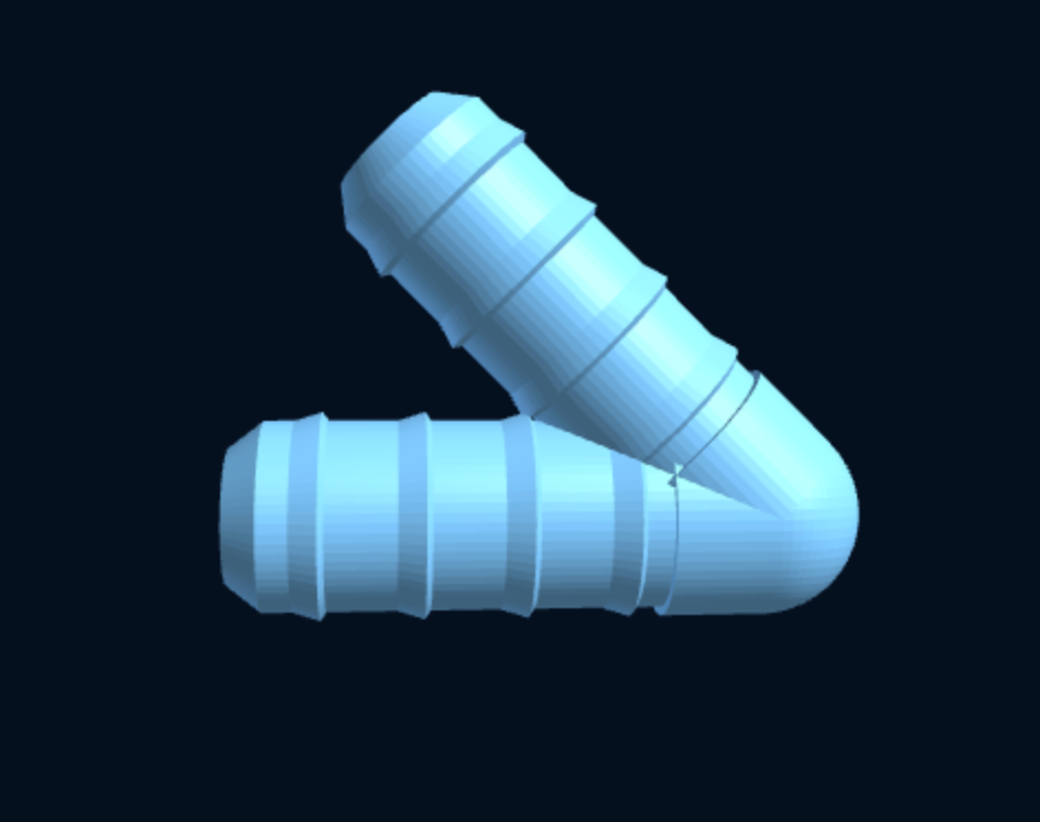 Elbow Hose Barb Connector / Reducer — Parametric (3D Print) — foto 1
