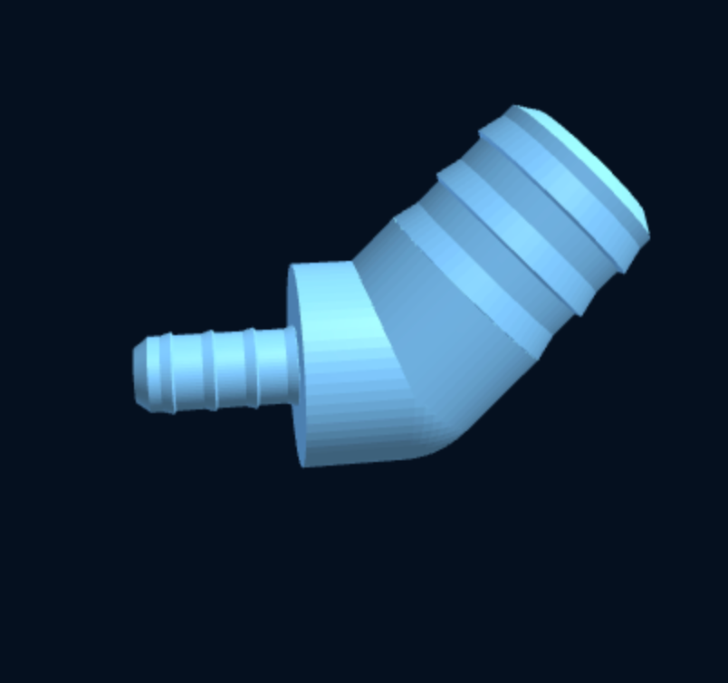 Elbow Hose Barb Connector / Reducer — Parametric (3D Print) — foto 2