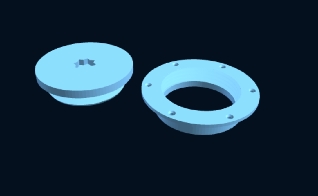 Screw-out Deck Inspection Plate (Winch-open) — Parametric (3D Print) — foto 1