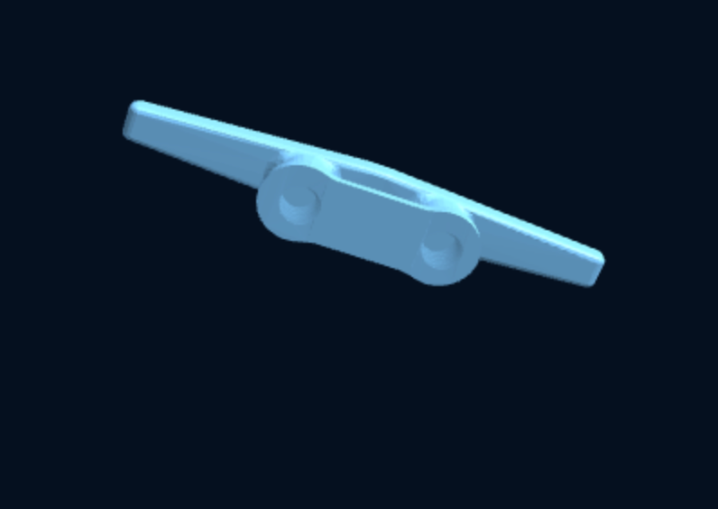 Boat Cleat — Custom Length, Threaded Holes or Studs (3D Print) — foto 1