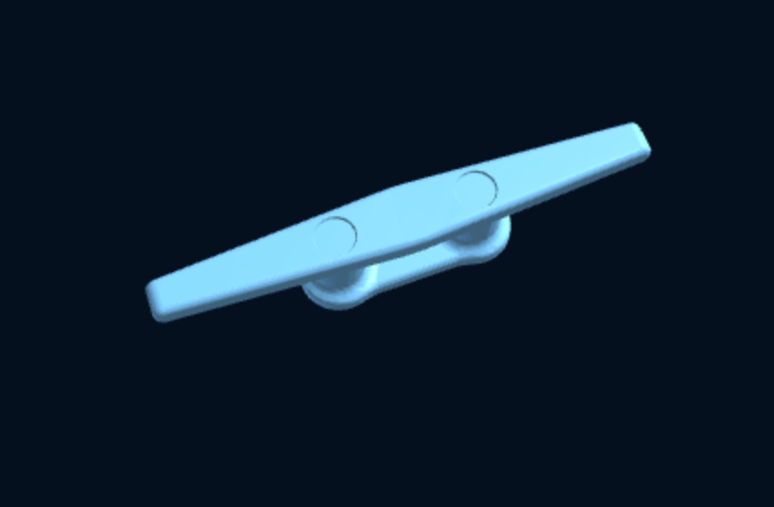 Boat Cleat — Custom Length, Threaded Holes or Studs (3D Print) — foto 2