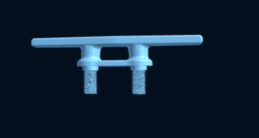 Boat Cleat — Custom Length, Threaded Holes or Studs (3D Print) — foto 3