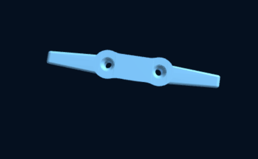 Boat Cleat — Custom Length, Threaded Holes or Studs (3D Print) — foto 6