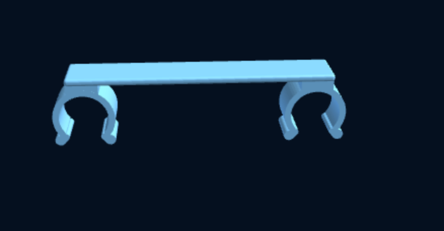 Free 3D-printed cross bar with 2 snap clips