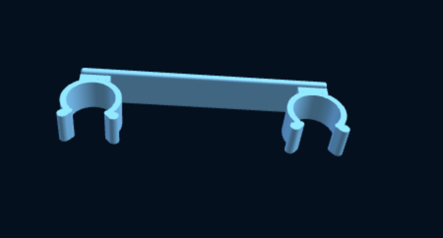 Cross Bar with 2 Snap Clips — Rail-Mount Bar for Modular Kits (Parametric, 3D Print) — foto 1
