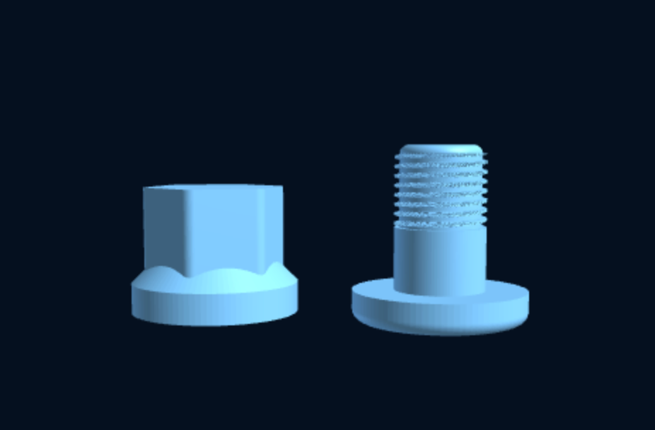 3D-printed Textile Padeye LIGHT — Threaded Bushing + Flanged Cap Nut