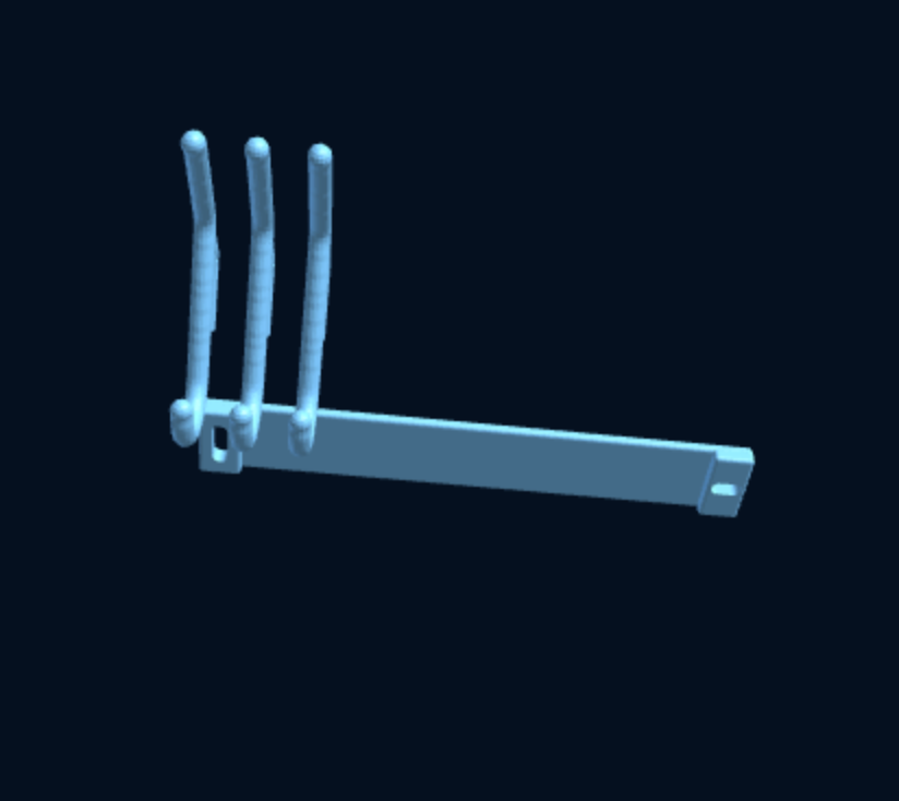 3D-printed Modular Kitchen Hook Rail — Up to 5 Round Hooks on a 2-Screw Bar