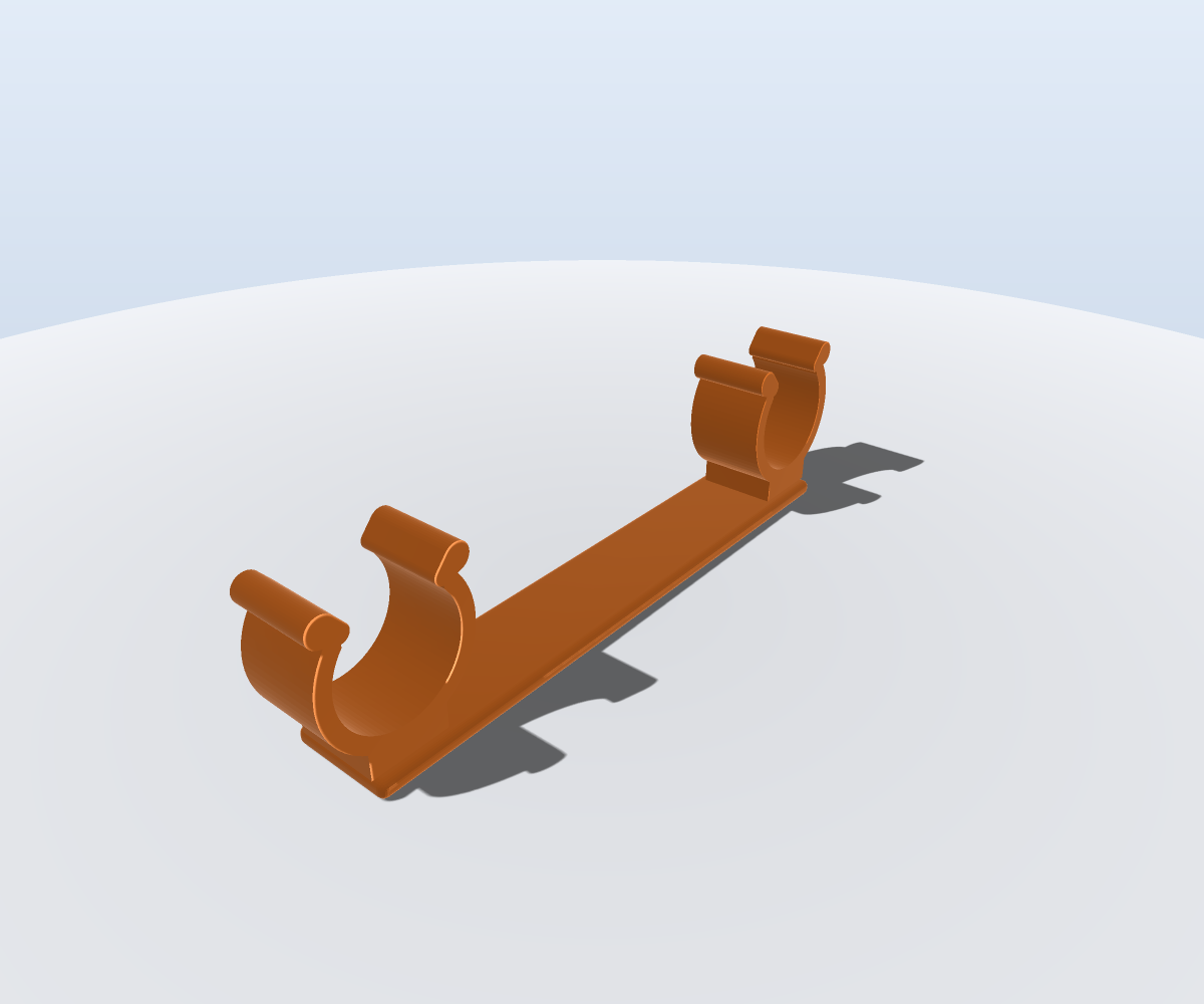 Cross Bar with 2 Snap Clips — Rail-Mount Bar for Modular Kits (Parametric, 3D Print)