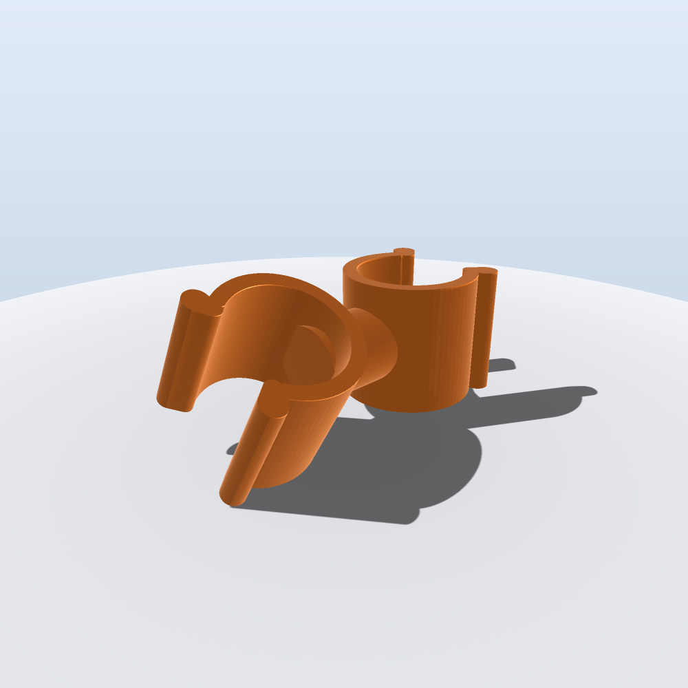 Double C-Clip Hook — Twin Swivel Clips (Parametric, 3D Print)