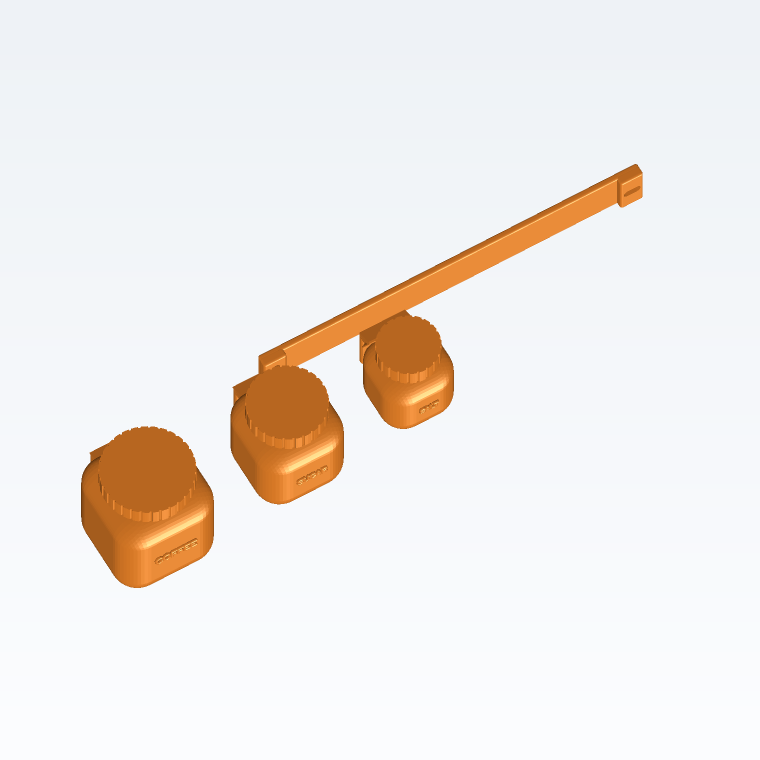 Modular Jar Kit — Wall Rail + 1–3 Square Jars (Custom Names) (3D Print)