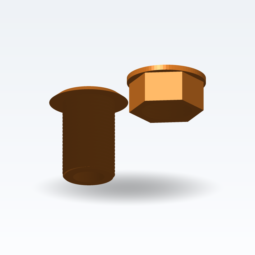 Kit de grifo de fondo + tuerca de seguridad (BSP) — Paramétrico (Impresión 3D)