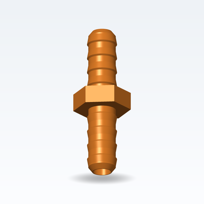Conector/Reductor de púa de manguera (púa-púa) — Paramétrico (Impresión 3D)
