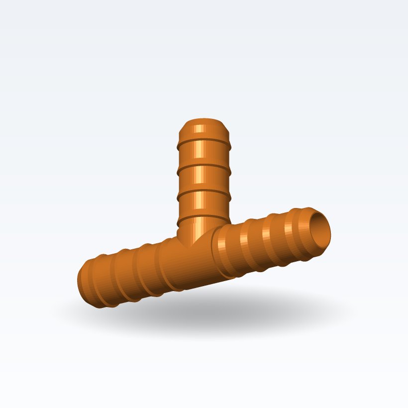 Conector de Manguera en T de 3 Vías — Paramétrico (Impresión 3D)