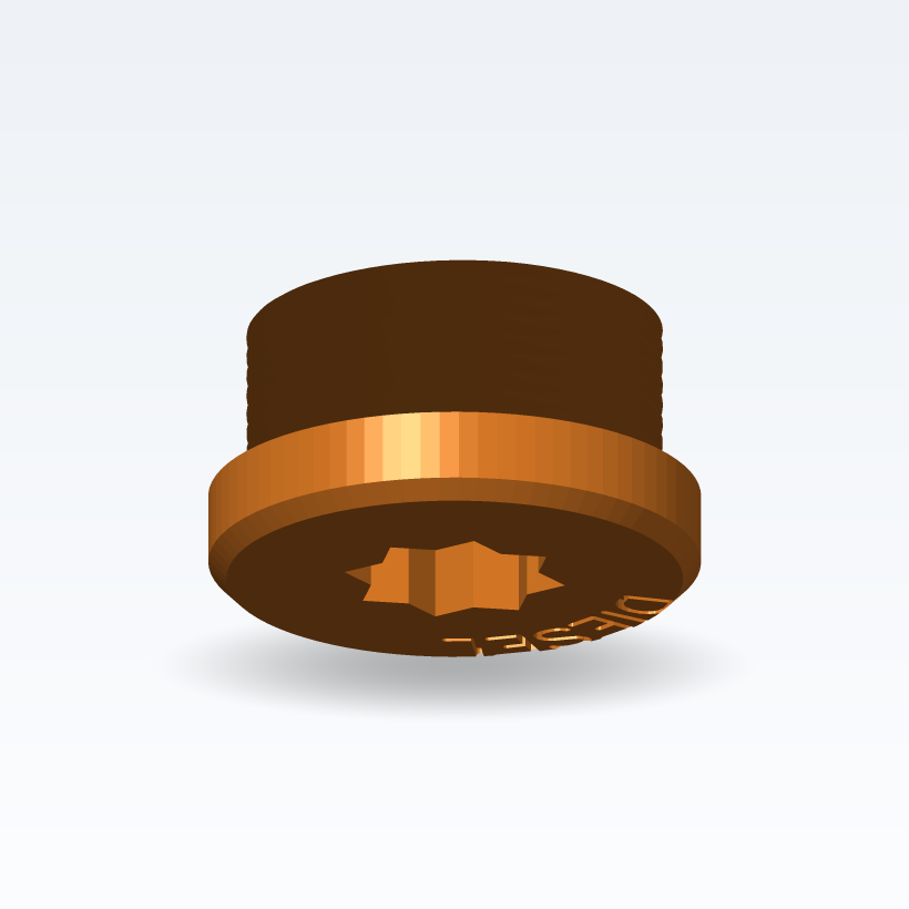 Tapa de tanque con enchufe para cabrestante (BSP, repuesto) — Paramétrico (impresión 3D)