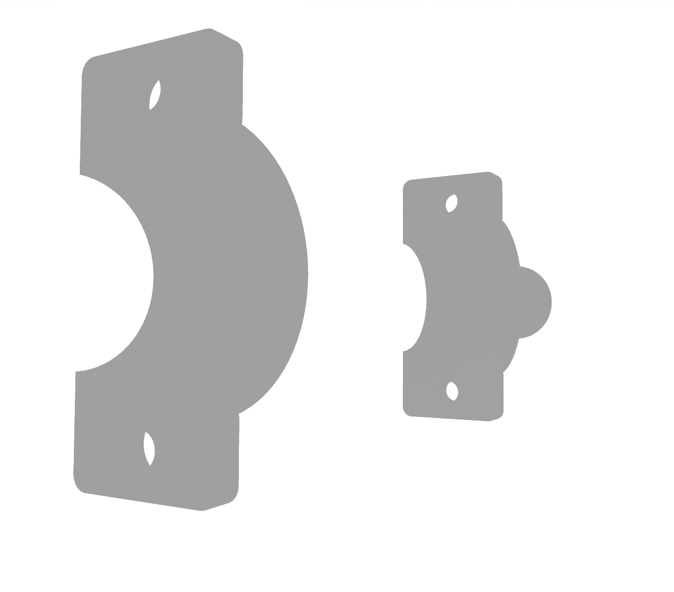 Pipe Wall Clamp — 2-Piece with Mounting Post (Parametric, 3D Print) — foto 1