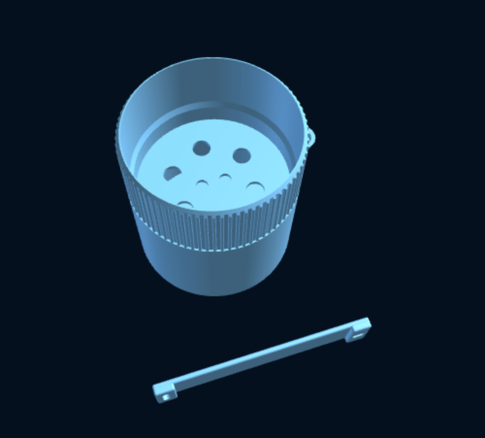 Hydro Wick Planter — Self-Watering Hydroponic Pot for 1 Plant (Parametric, 3D Print) — foto 1