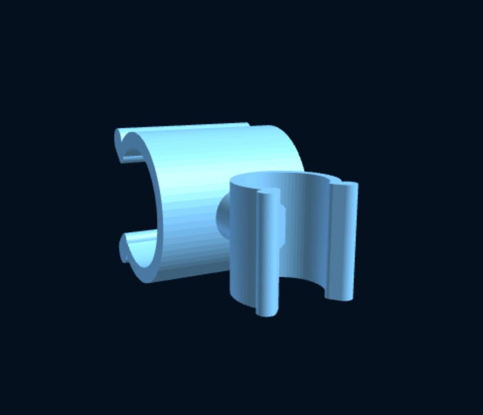 Double C-Clip Hook — Twin Swivel Clips (Parametric, 3D Print) — foto 2