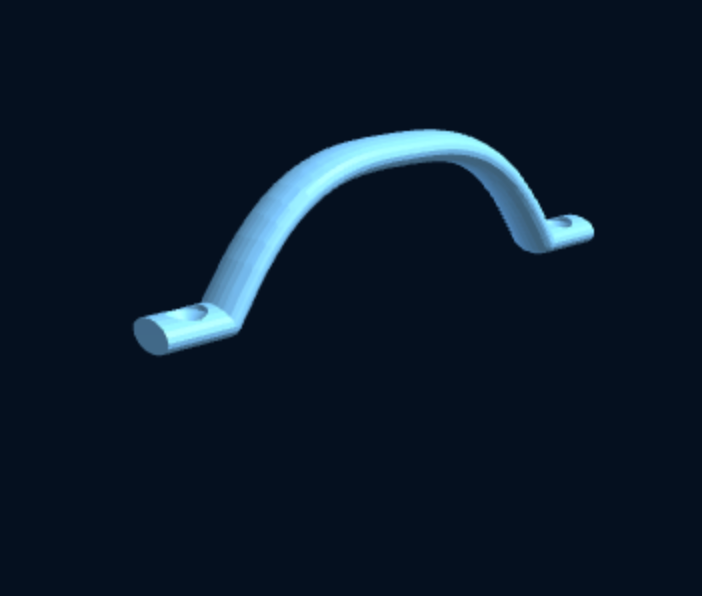 Boat Grab Handle — Custom Size, Countersunk Mounts (3D Print) — foto 1