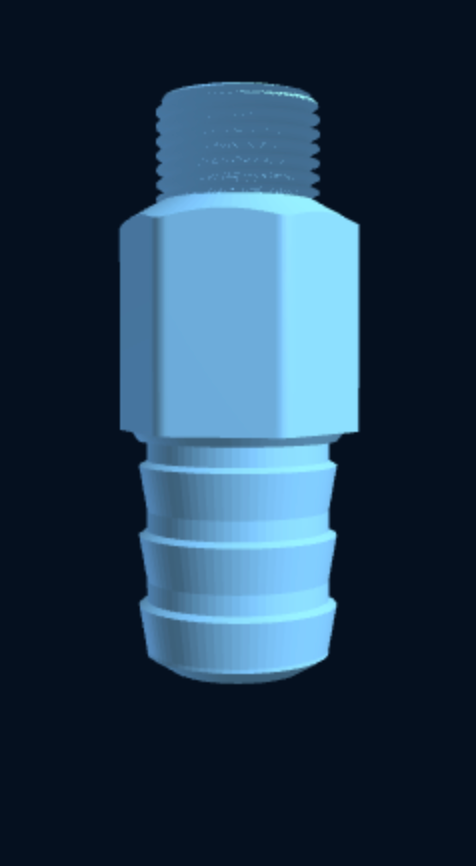 BSP Hose Barb Fitting — Parametric (3D Print) — foto 1