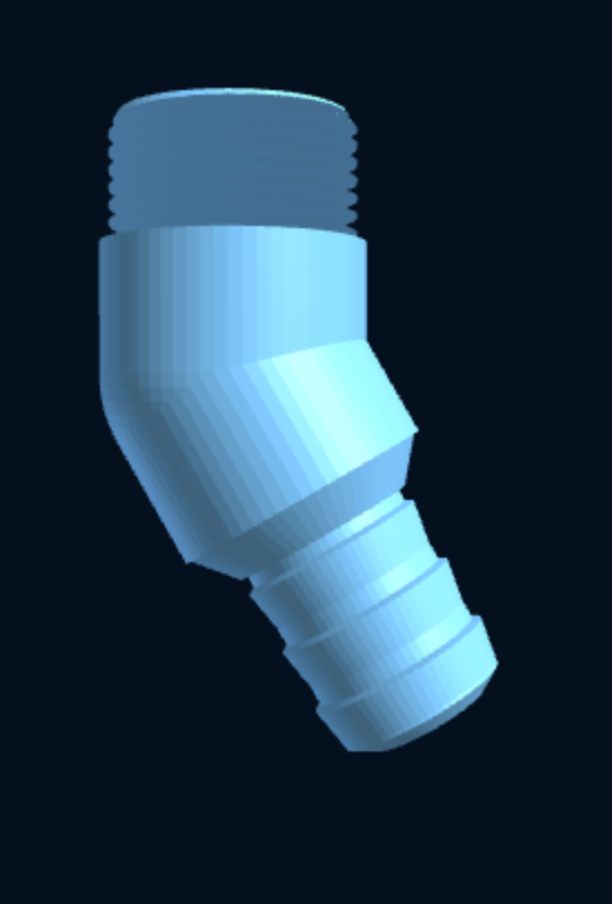 Elbow — BSP Male × Hose Barb — Parametric (3D Print) — foto 4