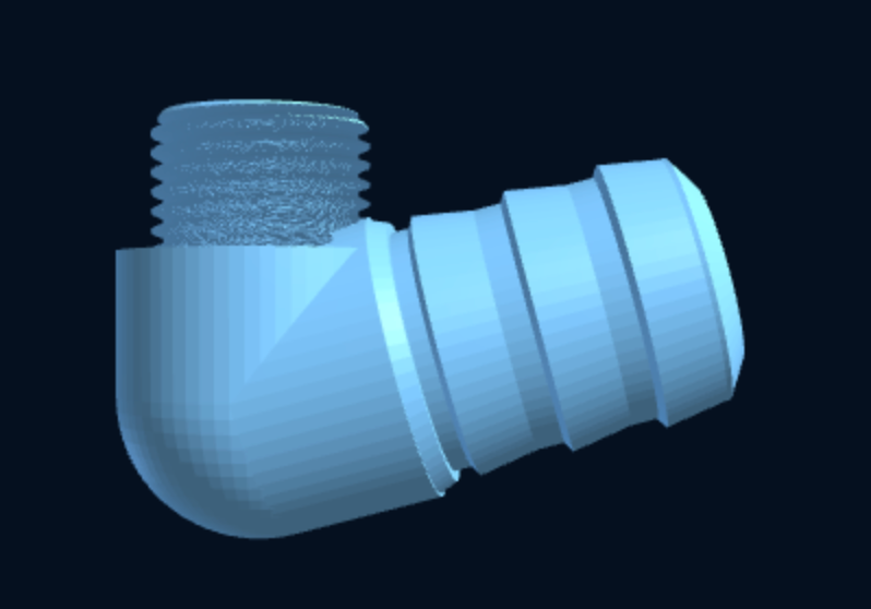 Elbow — BSP Male × Hose Barb — Parametric (3D Print) — foto 5