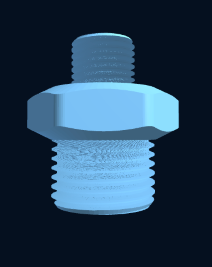 3D-printed BSP double-male hex nipple