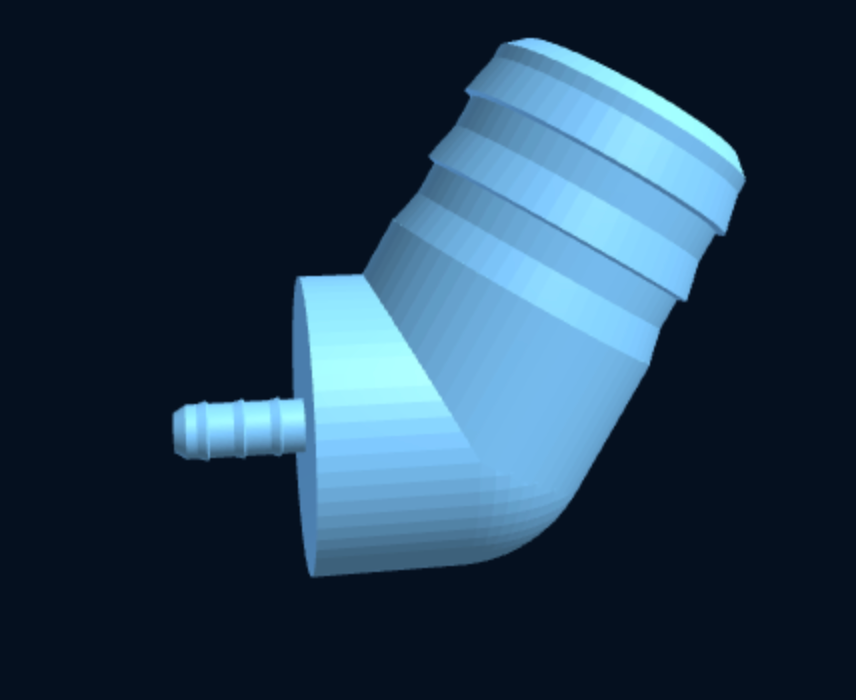 Elbow Hose Barb Connector / Reducer — Parametric (3D Print) — foto 4