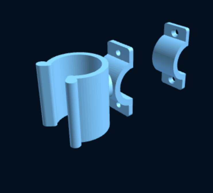 Tube-Mount Clip Holder (2-piece clamp) — Parametric (3D Print) — foto 1