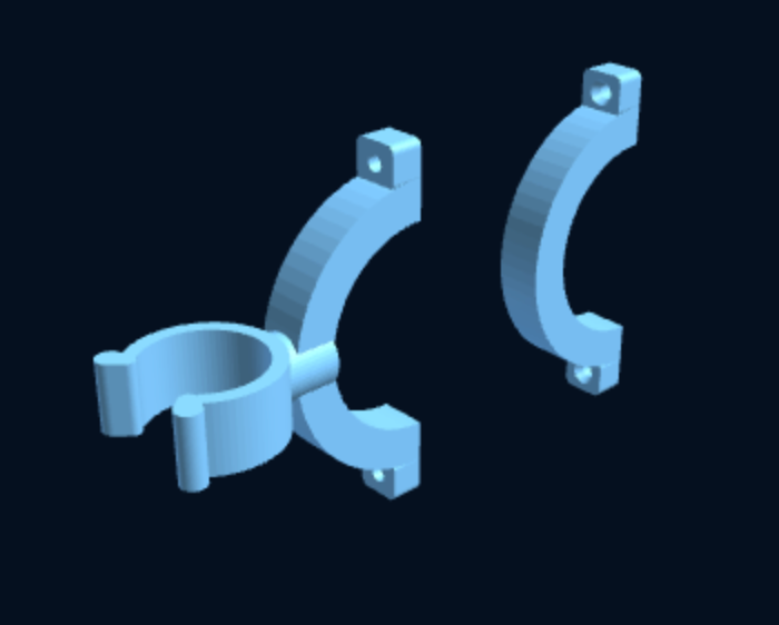 Tube-Mount Clip Holder (2-piece clamp) — Parametric (3D Print) — foto 2