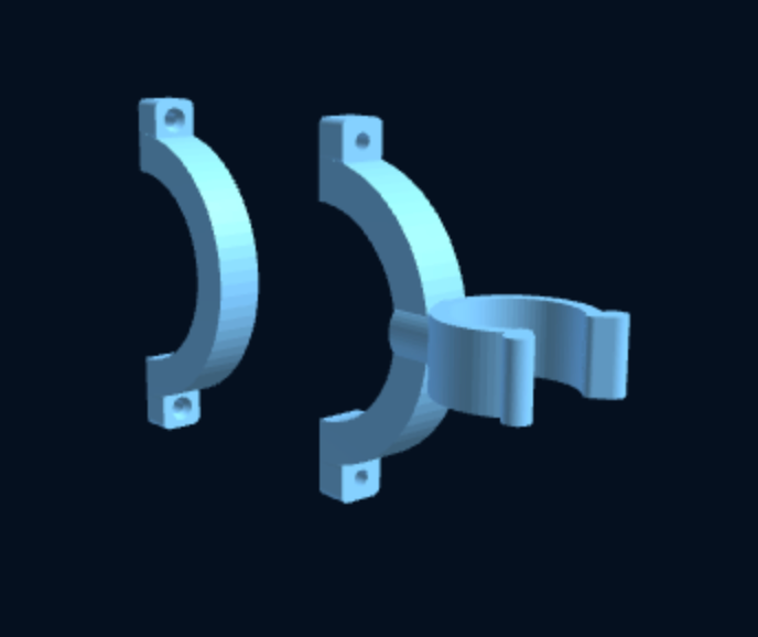 Tube-Mount Clip Holder (2-piece clamp) — Parametric (3D Print) — foto 3