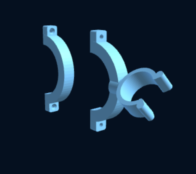 Tube-Mount Clip Holder (2-piece clamp) — Parametric (3D Print) — foto 4
