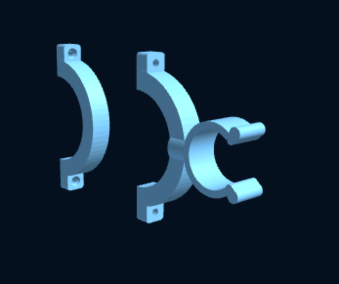 Tube-Mount Clip Holder (2-piece clamp) — Parametric (3D Print) — foto 5