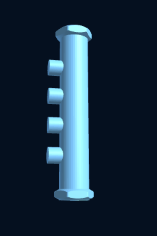 BSP Manifold Body (parametric outlets) — Parametric (3D Print) — foto 3
