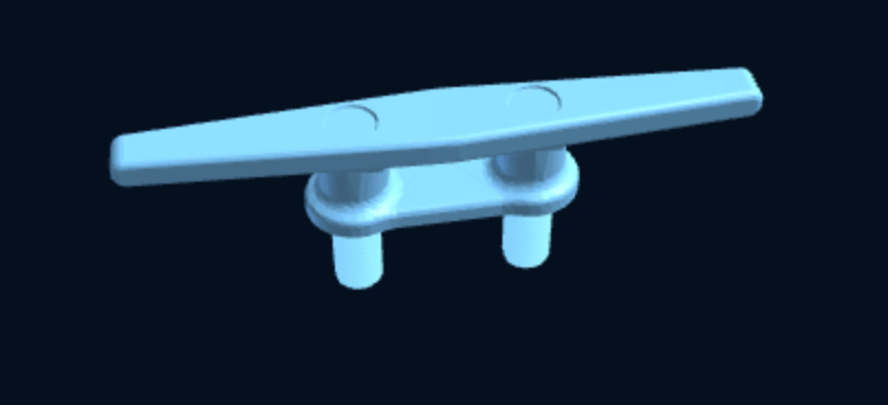 Boat Cleat — Custom Length, Threaded Holes or Studs (3D Print) — foto 4