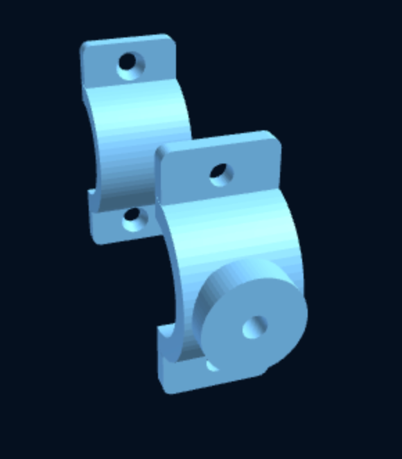 Pipe Wall Clamp — 2-Piece with Mounting Post (Parametric, 3D Print) — foto 4