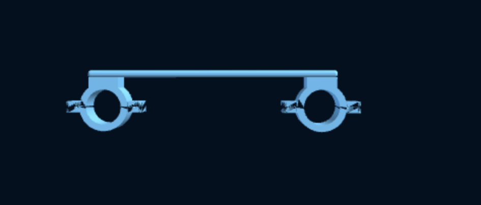 Twin Pipe-Clamp Cross Bar — Rail-Mount Bar for Modular Kits (Parametric, 3D Print) — foto 3