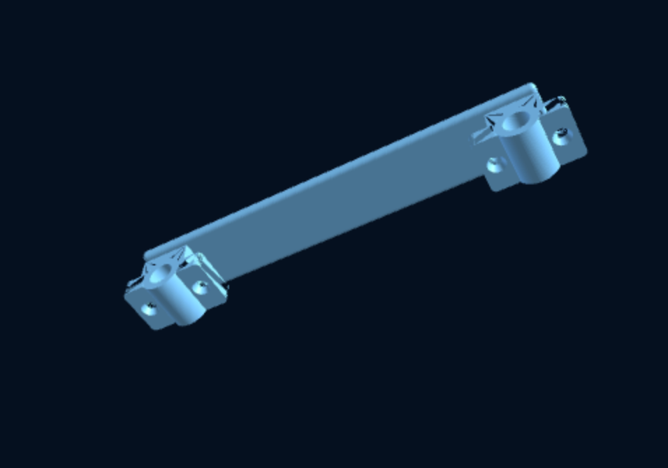 Twin Pipe-Clamp Cross Bar — Rail-Mount Bar for Modular Kits (Parametric, 3D Print) — foto 4