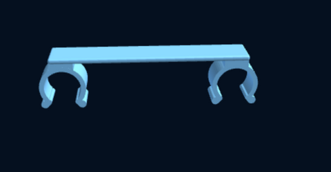 Free 3D-printed cross bar with 2 snap clips