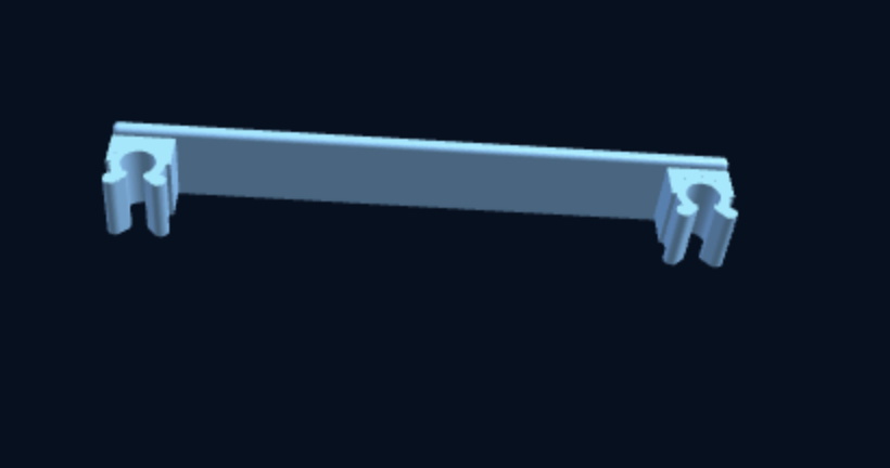 Cross Bar with 2 Snap Clips — Rail-Mount Bar for Modular Kits (Parametric, 3D Print) — foto 2