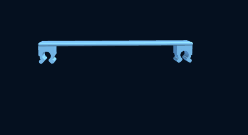 Cross Bar with 2 Snap Clips — Rail-Mount Bar for Modular Kits (Parametric, 3D Print) — foto 3