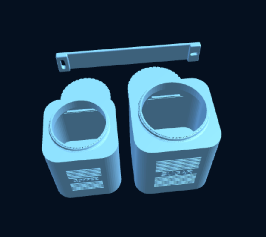 3D-printed Modular Jar Kit — Wall Rail + 1–3 Square Jars (Custom Names) — photo 4