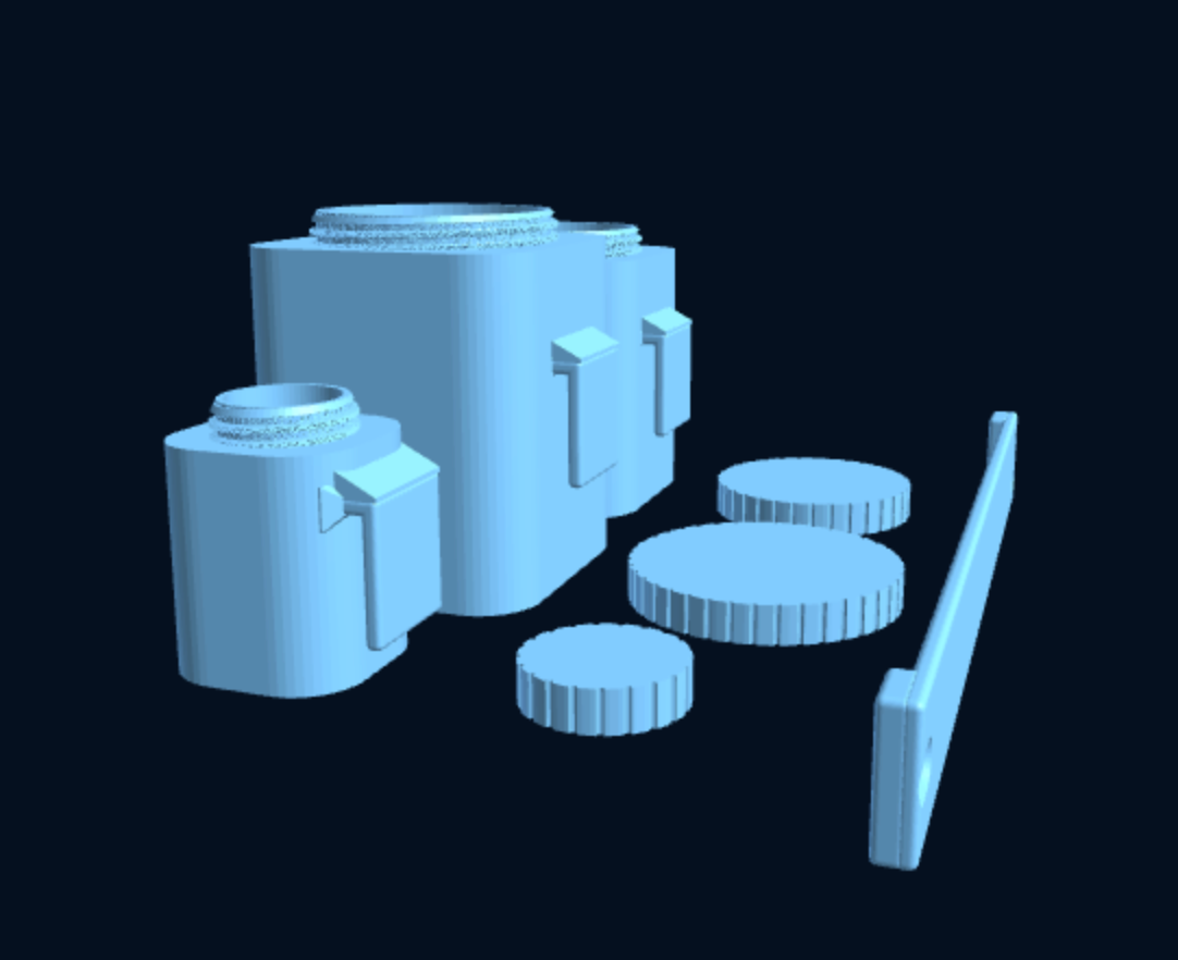 3D-printed Modular Jar Kit — Wall Rail + 1–3 Square Jars (Custom Names) — photo 6