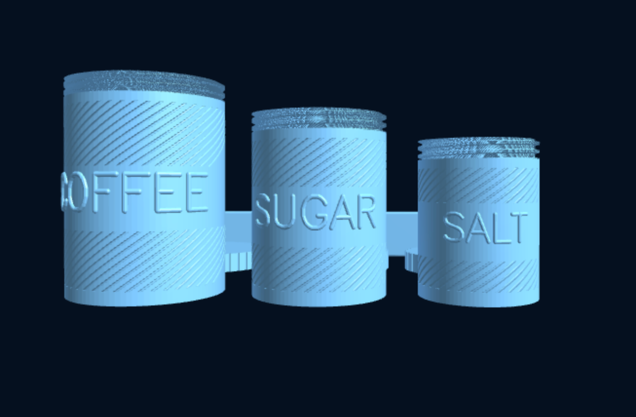 3D-printed Modular Storage Jar Kit — Wall Rail + 1–3 Round Jars (Custom Names)