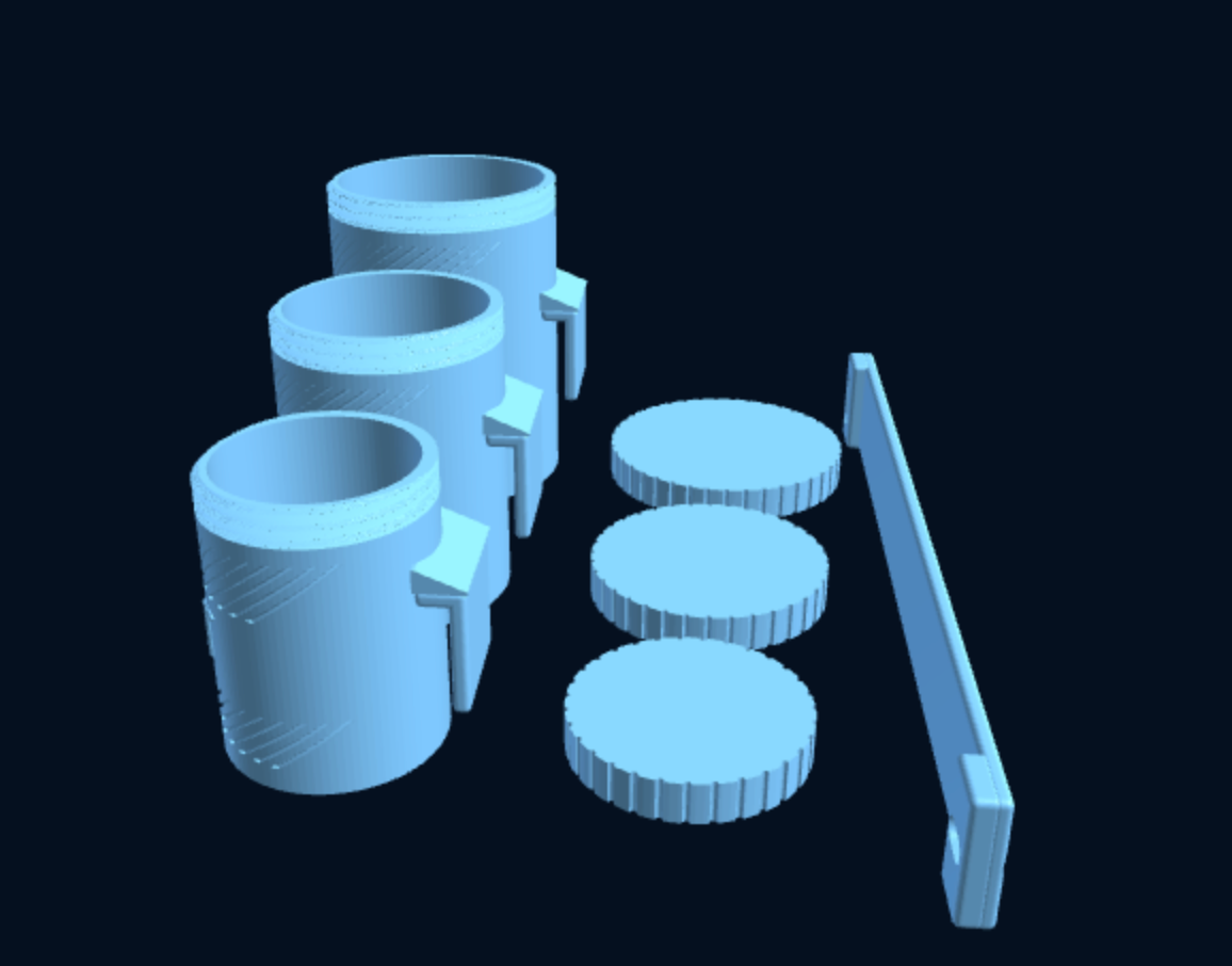 3D-printed Modular Storage Jar Kit — Wall Rail + 1–3 Round Jars (Custom Names) — photo 1